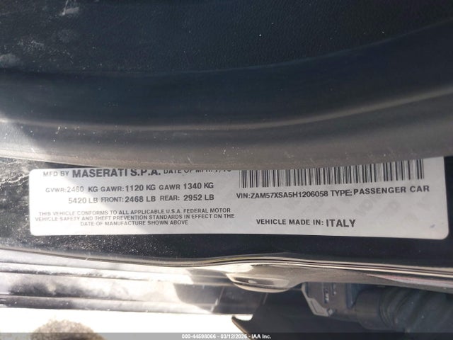 2017 MASERATI GHIBLI ZAM57XSA5H1206058 Photo 8