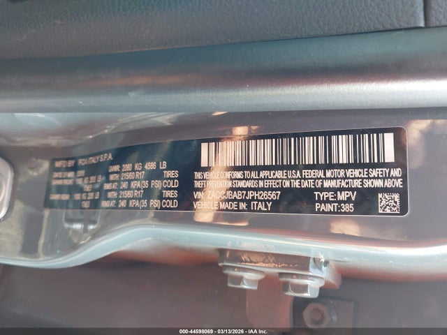 Aukcja sprzedaży 2018 Jeep Renegade Upland Edition 4x4, vin: ZACCJBAB7JPH26567, numer aukcji: 44598069