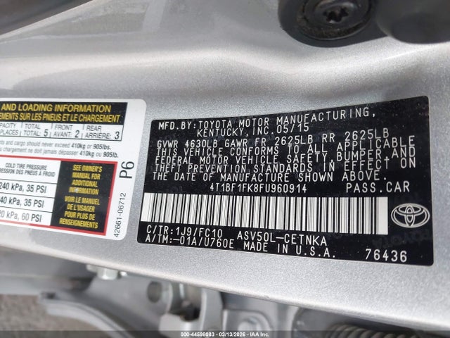 Toyota CAMRY LE 2015 4T1BF1FK8FU960914 Image 9