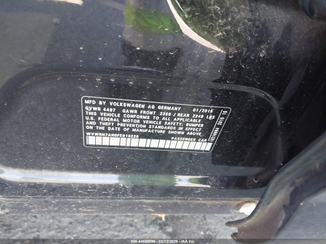 2015 VOLKSWAGEN CC WVWRN7AN0FE819226 Photo 8