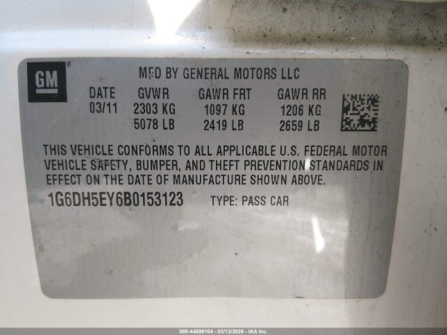 2011 CADILLAC CTS 1G6DH5EY6B0153123 Photo 8