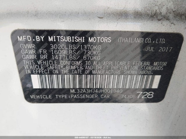 2018 MITSUBISHI MIRAGE ML32A3HJ4JH001940 Photo 8