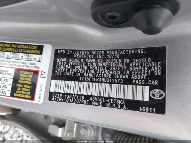 Toyota CAMRY SE 2017 4T1BF1FK4HU342573 Image 9