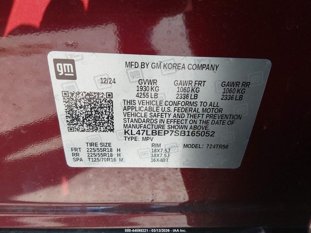 Продажа на аукционе авто 2025 Buick Envista Sport Touring Fwd, vin: KL47LBEP7SB165052, номер лота: 44598221
