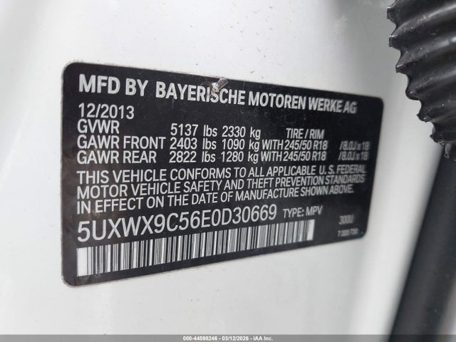 Aukcja sprzedaży 2014 Bmw X3 Xdrive28i, vin: 5UXWX9C56E0D30669, numer aukcji: 44598246