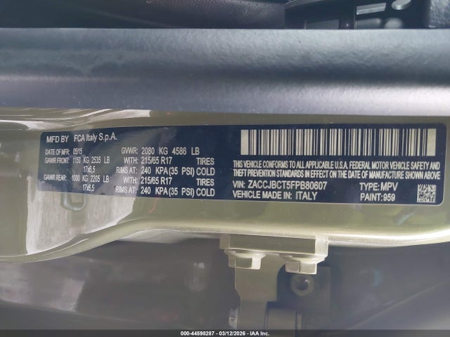 2015 JEEP RENEGADE ZACCJBCT5FPB80607 Photo 8