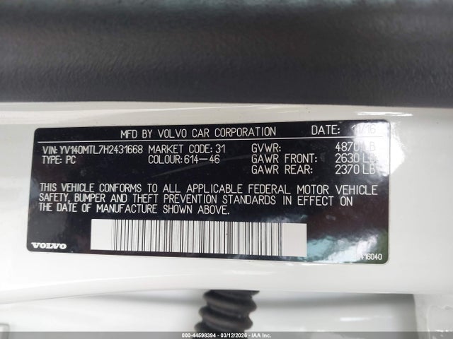 2017 VOLVO S60 YV140MTL7H2431668 Photo 8