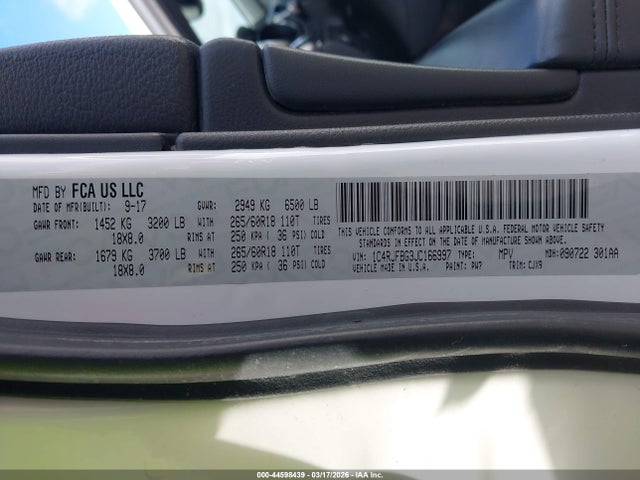 Продаж на аукціоні авто 2018 Jeep Grand Cherokee Limited 4x4, vin: 1C4RJFBG3JC166997, номер лоту: 44598439