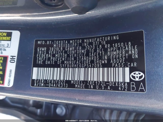 Toyota Corolla S Plus 2016 5YFBURHE6GP547095 Image 9