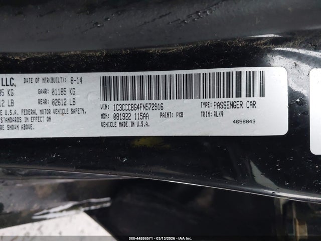 Aukcja sprzedaży 2015 Chrysler 200 S, vin: 1C3CCCBG4FN572916, numer aukcji: 44598571
