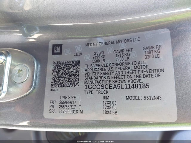 1GCGSCEA5L1148185 Chevrolet Colorado 2wd Short Box Lt