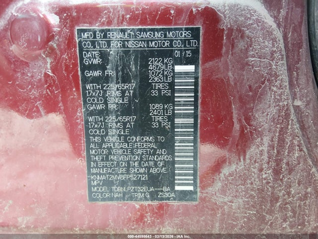 KNMAT2MV8FP527121 Nissan ROGUE S
