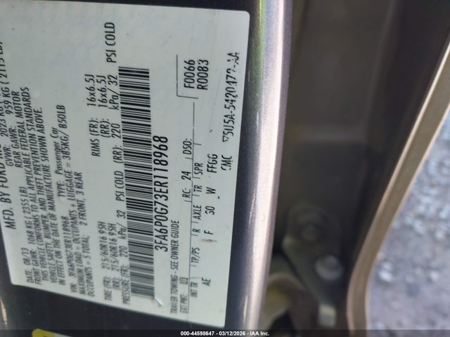 Ford FUSION S 2014 3FA6P0G73ER118968 Image 9