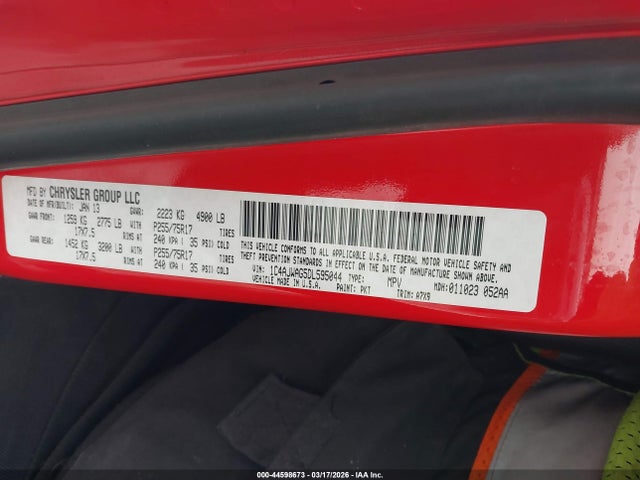 44598673 :رقم المزاد ، 1C4AJWAG5DL595044 vin ، 2013 Jeep Wrangler Sport مزاد بيع