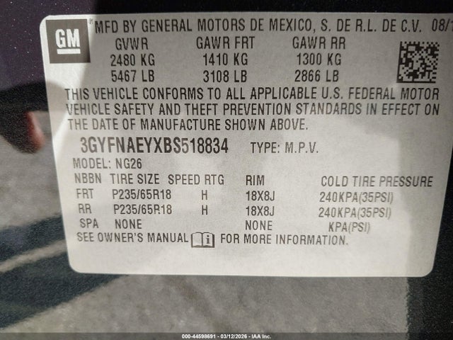 2011 CADILLAC SRX 3GYFNAEYXBS518834 Photo 8