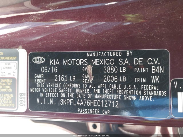 KIA FORTE LX 2017 3KPFL4A76HE012712 Image 9