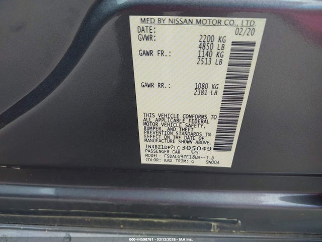 1N4BZ1DP2LC305049 Nissan Leaf Sl Plus 62 Kwh