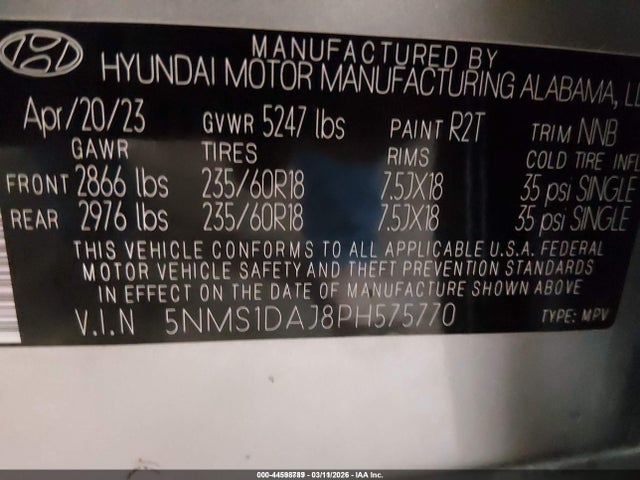 Hyundai Santa Fe Se 2023 5NMS1DAJ8PH575770 Image 9