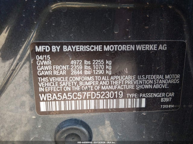 2015 BMW 528I WBA5A5C57FD523019 Photo 8