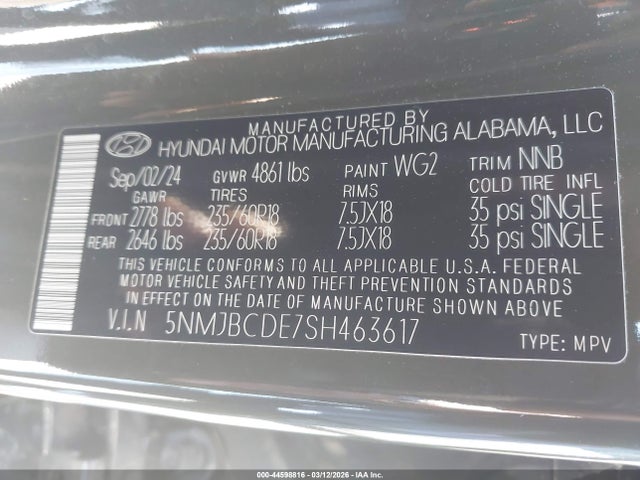 Hyundai TUCSON SEL 2025 5NMJBCDE7SH463617 Image 9