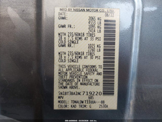 2022 NISSAN ROGUE 5N1BT3BA1NC719220 Photo 8