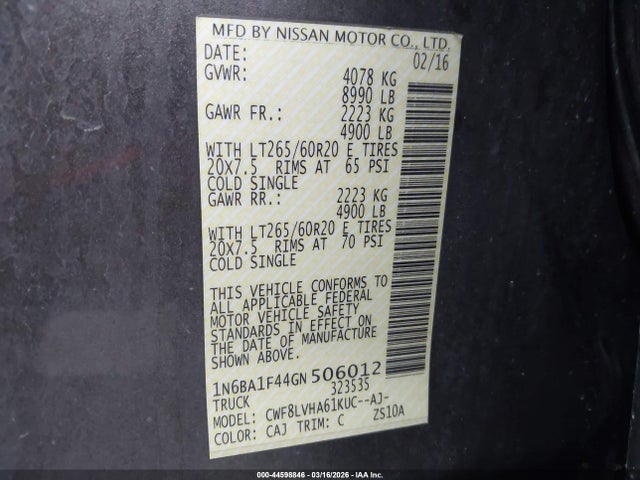 2016 NISSAN TITAN XD 1N6BA1F44GN506012 Photo 8