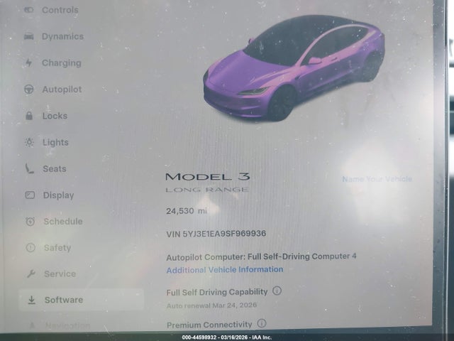 Продажа на аукционе авто 2025 Tesla Model 3 Long Range Rear-wheel Drive/standard Rear-wheel Drive, vin: 5YJ3E1EA9SF969936, номер лота: 44598932
