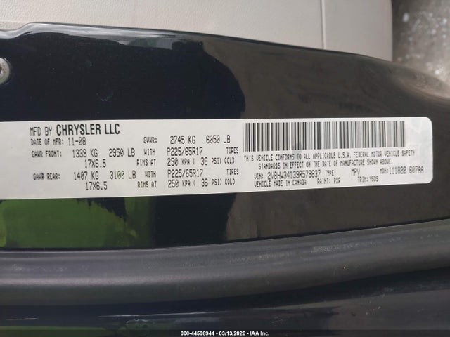 2009 Volkswagen Routan Se მანქანა იყიდება აუქციონზე, vin: 2V8HW34139R579837, აუქციონის ნომერი: 44598944