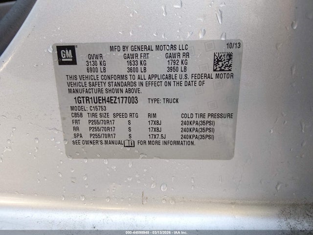 Aukcja sprzedaży 2014 Gmc Sierra 1500 Sle, vin: 1GTR1UEH4EZ177003, numer aukcji: 44598948