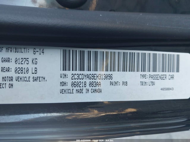 Dodge Challenger Sxt 2014 2C3CDYAG9EH313096 Image 9