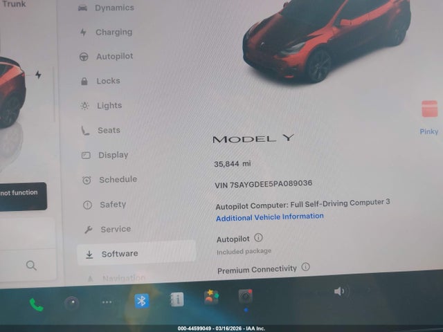 Aukcja sprzedaży 2023 Tesla Model Y Awd/long Range Dual Motor All-wheel Drive, vin: 7SAYGDEE5PA089036, numer aukcji: 44599049