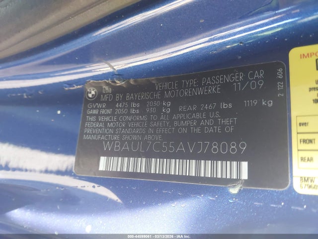 Продаж на аукціоні авто 2010 Bmw 128i, vin: WBAUL7C55AVJ78089, номер лоту: 44599061