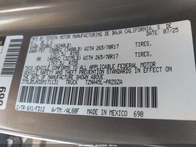 3TMLB5JN3SM171131 Toyota Tacoma Trd Off Road
