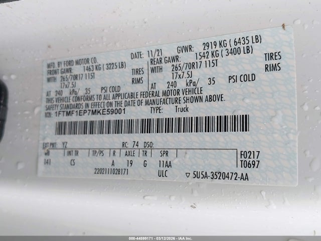 Ford F-150 Xl 2021 1FTMF1EP7MKE59001 Image 9