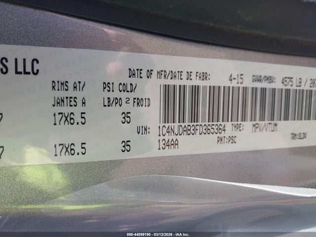 2015 JEEP COMPASS 1C4NJDAB3FD365364 Photo 8