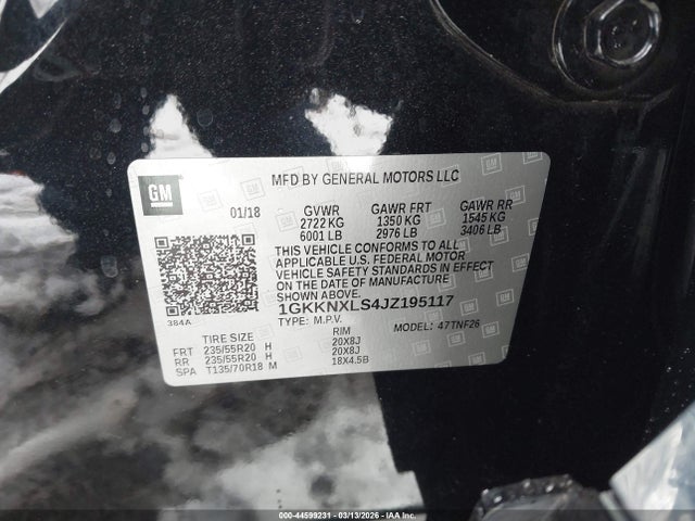 1GKKNXLS4JZ195117 GMC Acadia Denali