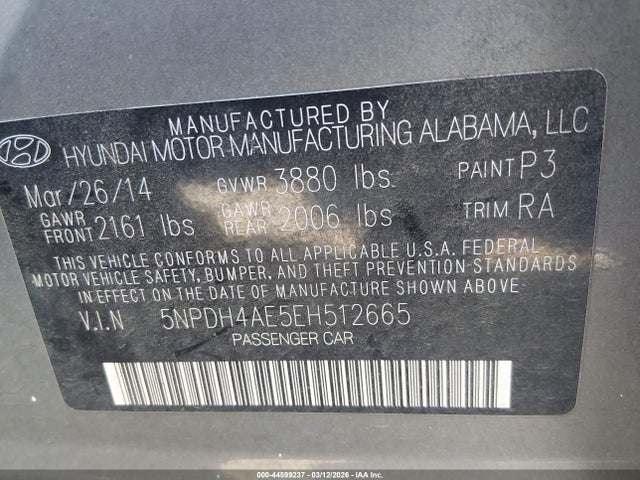 Hyundai ELANTRA SE 2014 5NPDH4AE5EH512665 Image 9
