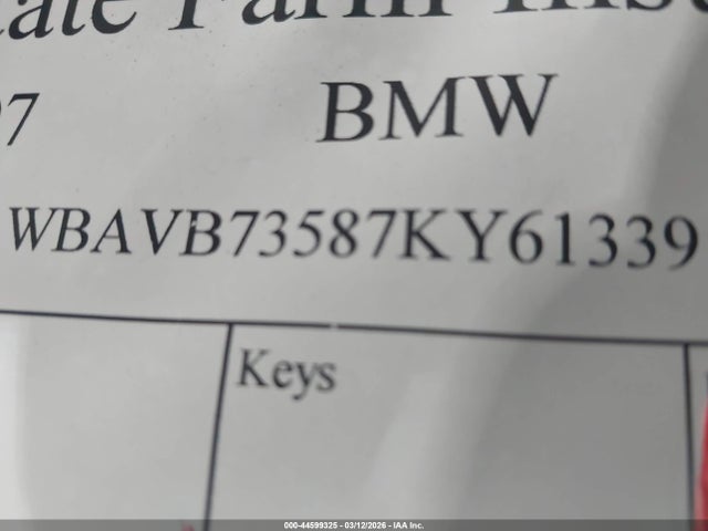 2007 BMW 335I WBAVB73587KY61339 Photo 8