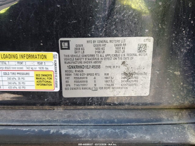 2014 CHEVROLET TRAVERSE 1GNKRHKD1EJ145098 Photo 8