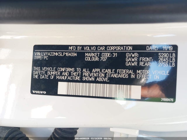 LVYA22MK5LP164094 Volvo S90 T6 Momentum