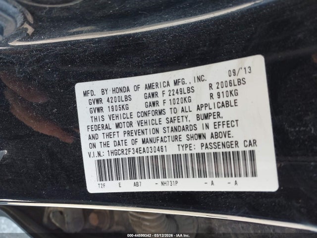 1HGCR2F34EA030461 Honda ACCORD LX