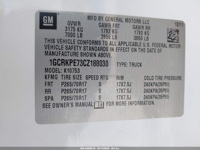 Продаж на аукціоні авто 2012 Chevrolet Silverado 1500 Work Truck, vin: 1GCRKPE73CZ188030, номер лоту: 44599416