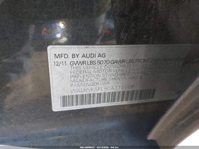 2012 AUDI A4 WAUWFAFL9CA111769 Photo 8