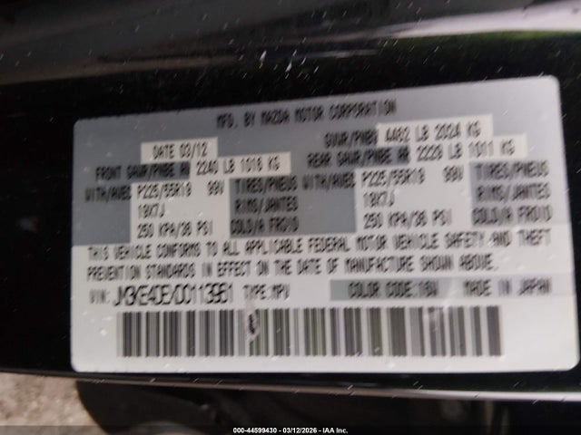 44599430 :رقم المزاد ، JM3KE4DEXD0113961 vin ، 2013 Mazda Cx-5 Grand Touring مزاد بيع