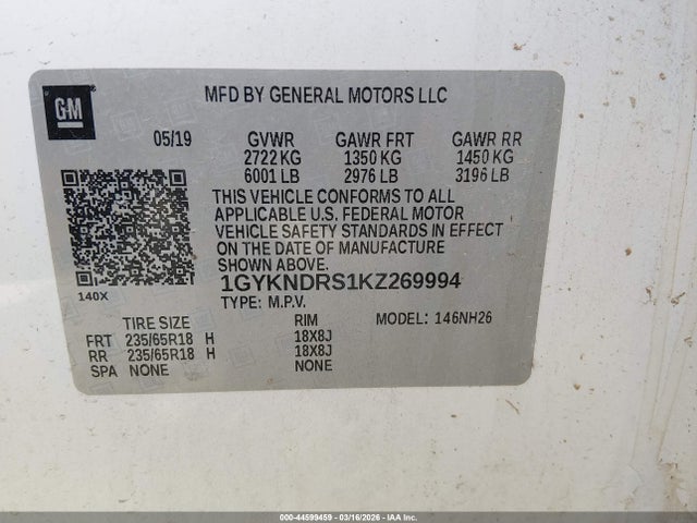 2019 CADILLAC XT5 1GYKNDRS1KZ269994 Photo 8