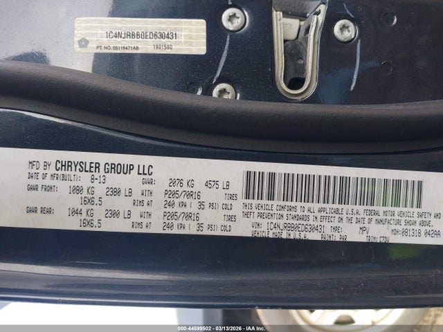 1C4NJRBB0ED630431 Jeep Patriot Sport