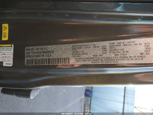 1C4HJXDG7MW583315 Jeep Wrangler Unlimited Islander 4x4