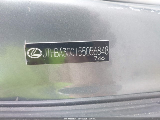 Aukcja sprzedaży 2005 Lexus Es 330, vin: JTHBA30G155056848, numer aukcji: 44599531