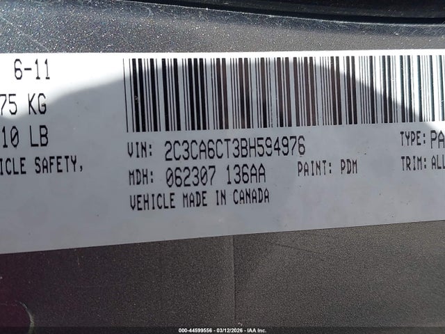 Aukcja sprzedaży 2011 Chrysler 300c, vin: 2C3CA6CT3BH594976, numer aukcji: 44599556