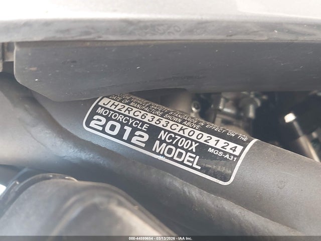 2012 HONDA NC700X JH2RC6353CK002124 Photo 9